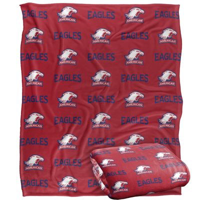 American University Blanket, 50"x60" Logo Pattern Silky Touch Super Soft Throw Blanket