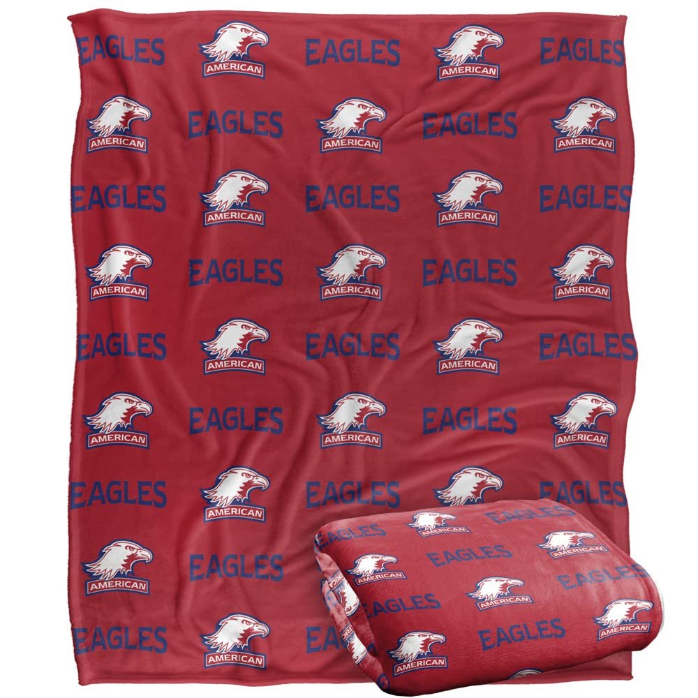 American University Blanket, 50"x60" Logo Pattern Silky Touch Super Soft Throw Blanket