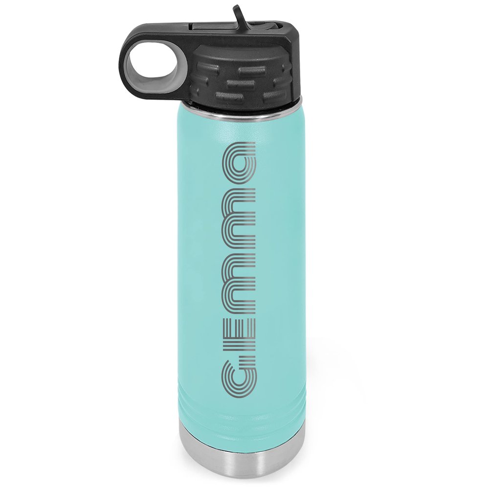 Personalized Water Bottles/Straw Vacuum Insulated Water Bottle Stainless Steel Sports Water Bottle 40 oz Teal