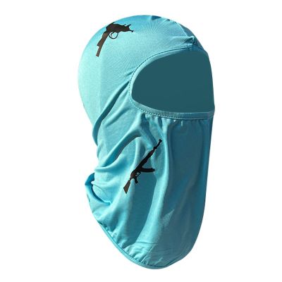 Single Hole Knit Cycling Head Cover Lightweight Ski Mask Exquisite Embroidery Blue-A Classic Ski Mask Balaclava(Blue-A,One Size)