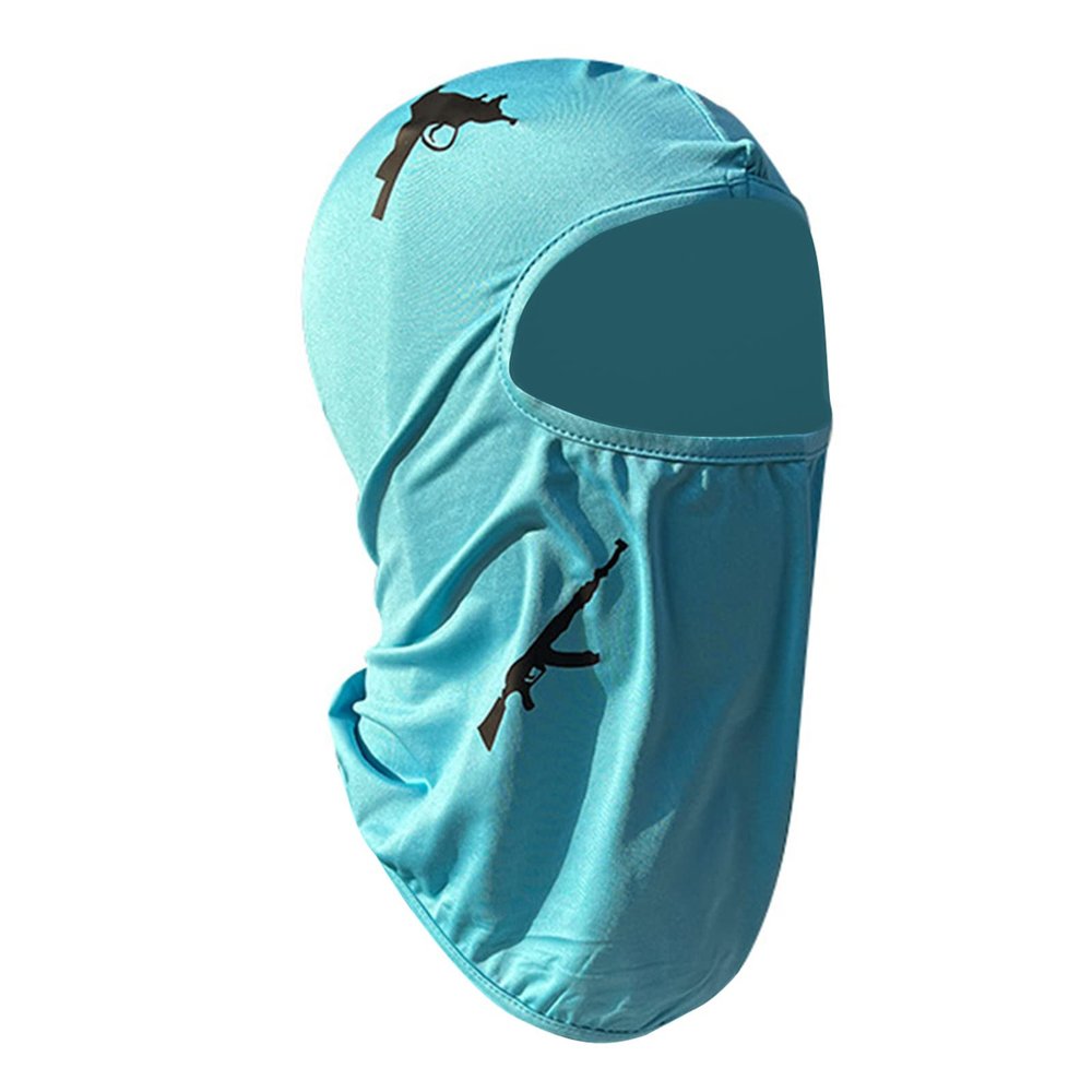 Single Hole Knit Cycling Head Cover Lightweight Ski Mask Exquisite Embroidery Blue-A Classic Ski Mask Balaclava(Blue-A,One Size)