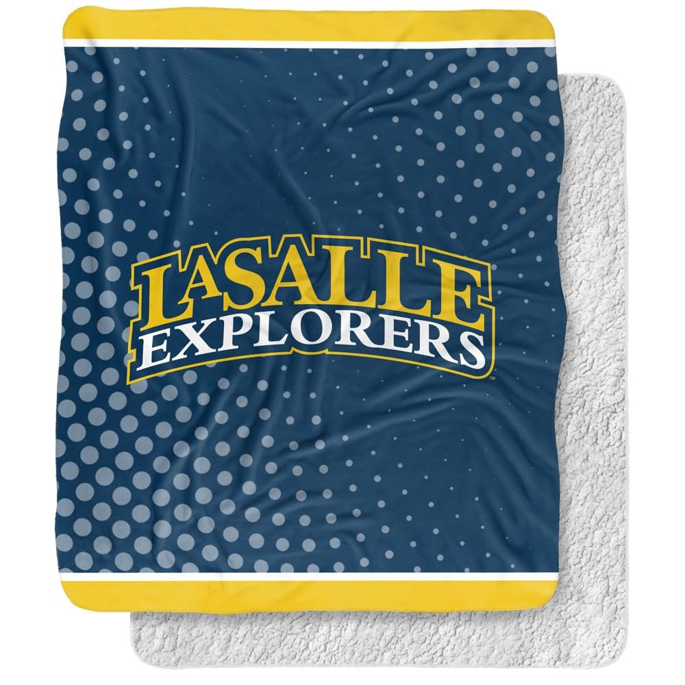 La Salle University Blanket, 50"x60" Logo Dots Silky Touch Sherpa Back Super Soft Throw Blanket