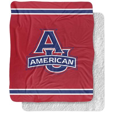 American University Blanket, 50"x60" Primary Logo Silky Touch Sherpa Back Super Soft Throw Blanket