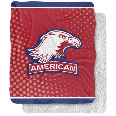 American University Blanket, 50"x60" Logo Dots Silky Touch Sherpa Back Super Soft Throw Blanket