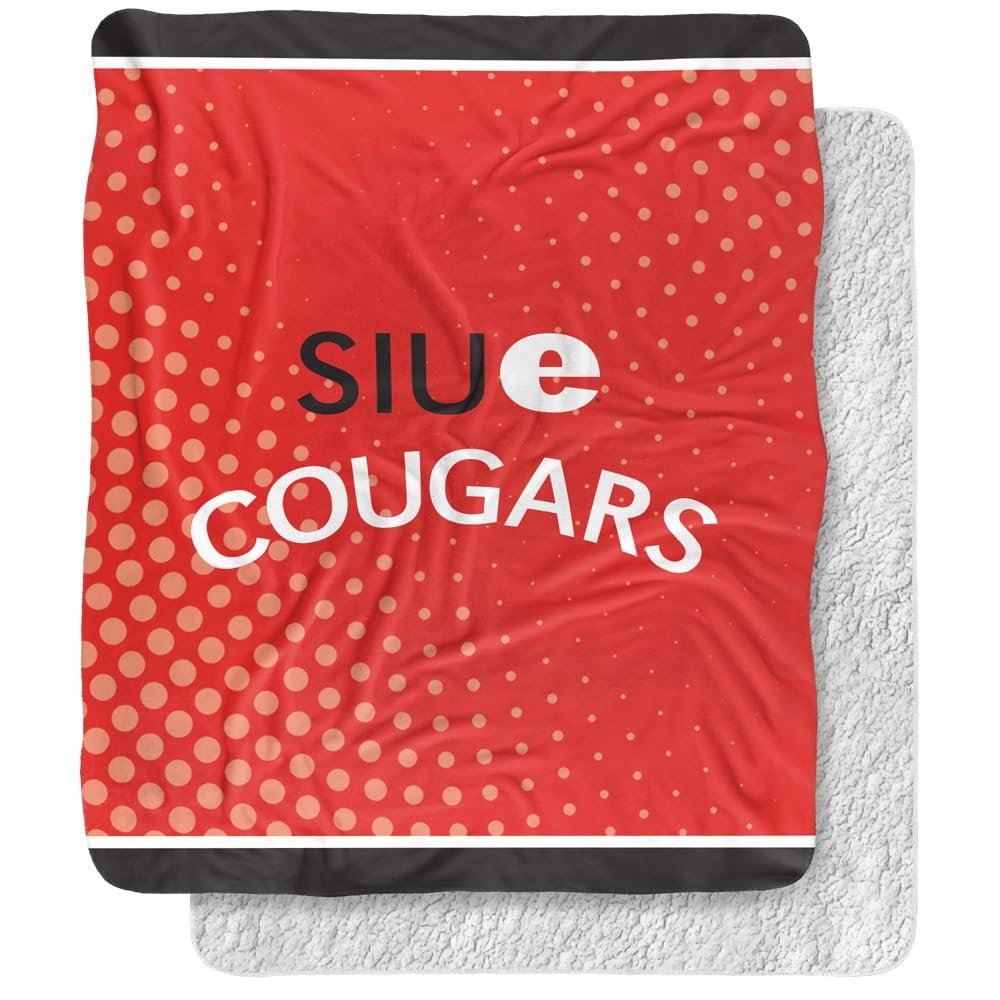 Southern Illinois University Edwardsville Blanket, 50"x60" Logo Dots Silky Touch Sherpa Back Super Soft Throw Blanket