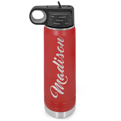 Personalized Water Bottles/Straw Vacuum Insulated Water Bottle Stainless Steel Sports Water Bottle 40 oz Red