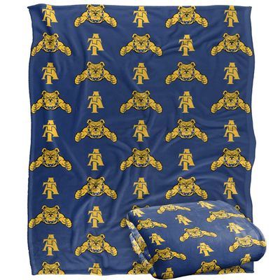 North Carolina A&T State University Blanket, 50"x60" Logo Pattern Silky Touch Super Soft Throw Blanket