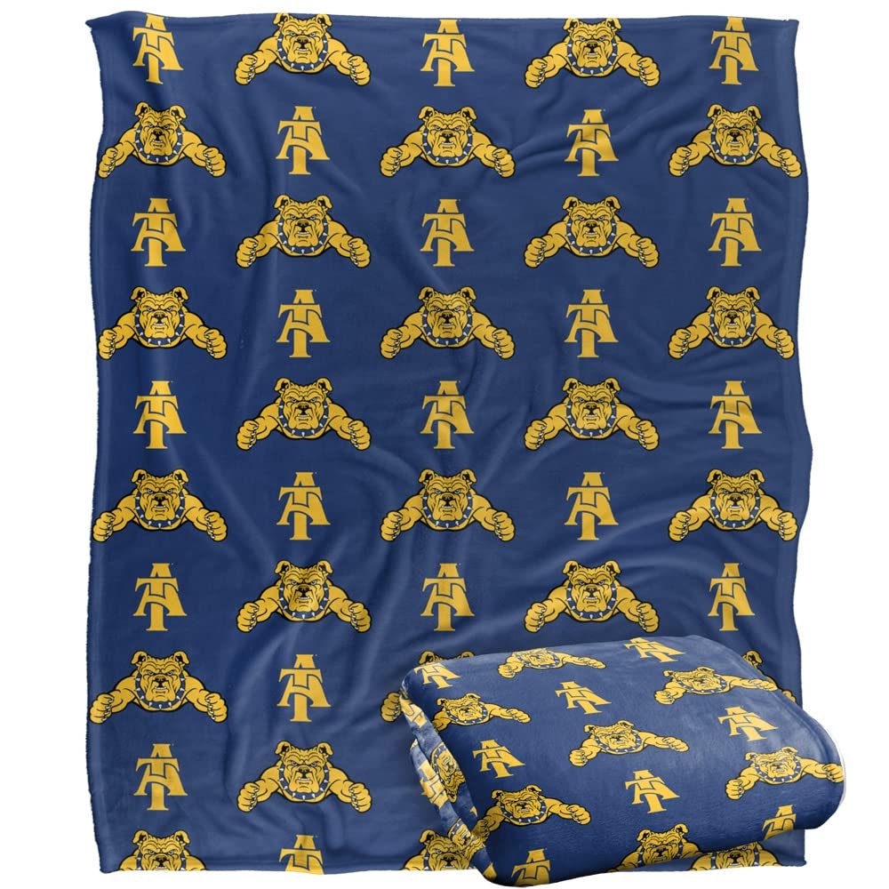 North Carolina A&T State University Blanket, 50"x60" Logo Pattern Silky Touch Super Soft Throw Blanket