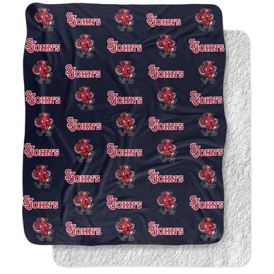 St. John's University Blanket, 50"x60" Logo Pattern Silky Touch Sherpa Back Super Soft Throw Blanket