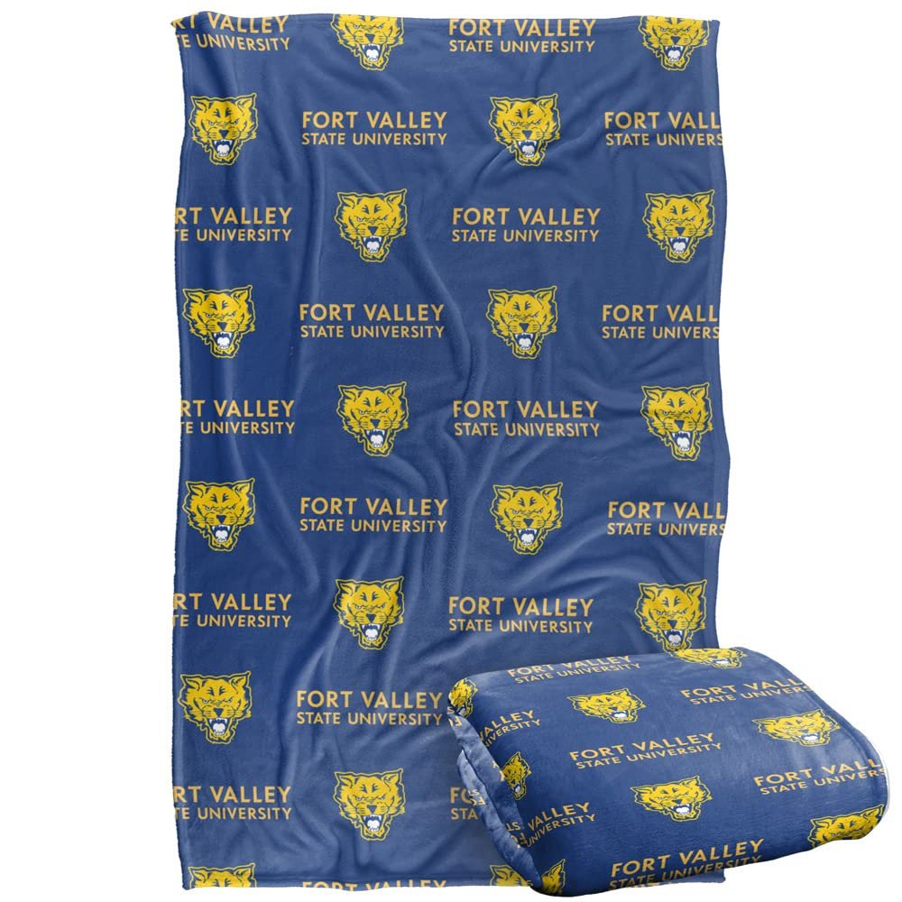 Fort Valley State University Blanket, 36"x58" Logo Pattern Silky Touch Super Soft Throw Blanket