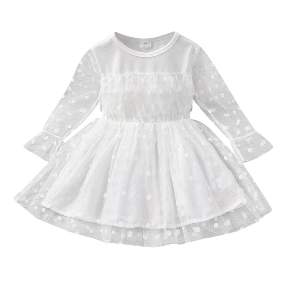 Children Kids Toddler Infant Newborn Baby Girls Long Sleeve Solid Polka Dot Cardigans for Toddler (White, 3-6 Months)