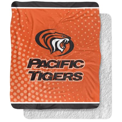 University of The Pacific Blanket, 50"x60" Logo Dots Silky Touch Sherpa Back Super Soft Throw Blanket