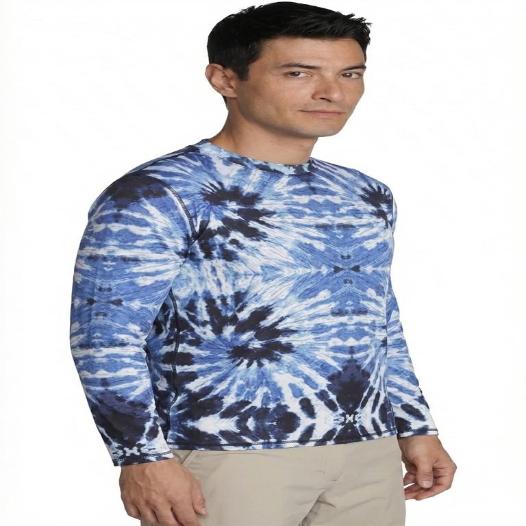INGEAR Mens UPF 50+ Long Sleeve Sun Shirt Quick-Dry UV Protection Rash Guard for Fishing, Hiking, Swimming & Outdoor Sports (BTD, X-Large)