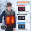 11 Area Heated Vest Unisex USB Heated Vest Smart Control Temperature Heating Jacket(Color:Black,Size:XXXXL) view 3