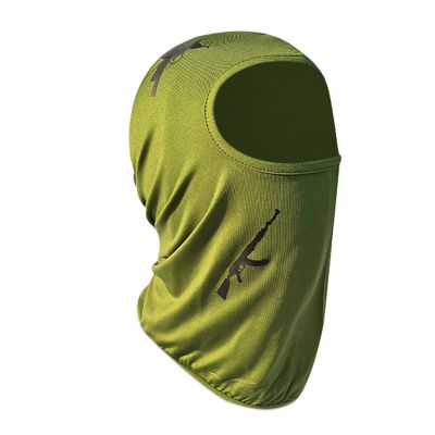 Single Hole Knit Cycling Head Cover Lightweight Ski Mask Exquisite Embroidery Green-A Classic Ski Mask Balaclava(Green-A,One Size)