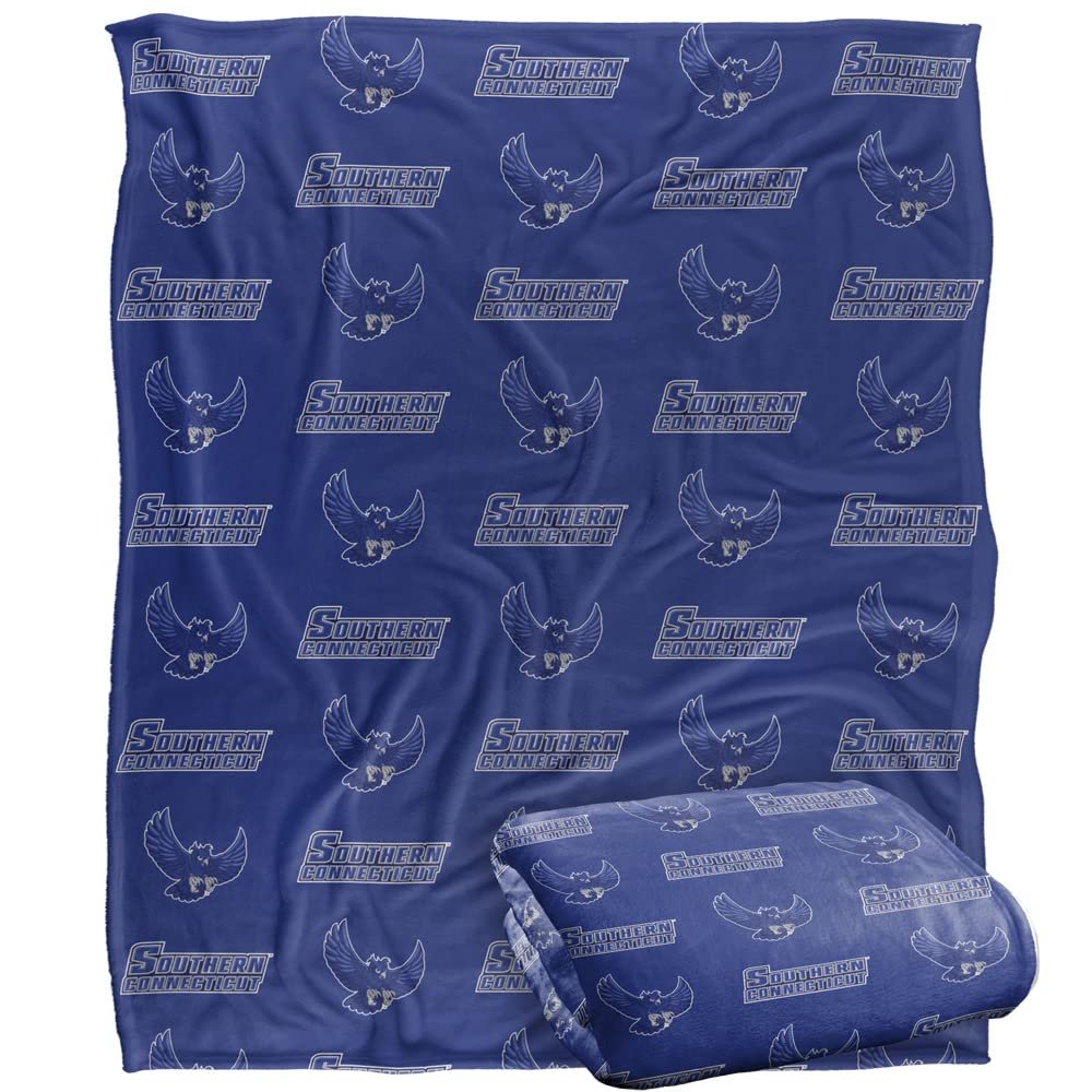 Southern Connecticut State University Blanket, 50"x60" Logo Pattern Silky Touch Super Soft Throw Blanket