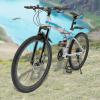 WDZCZDoo 26 Inch Foldable Mountain Bike, 21 Speed MTB Bicycle with High Carbon Steel Frame, Spring Fork, Dual-Disc Brake, for Adult,Men & Womens Bikes view 3