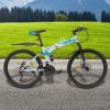 WDZCZDoo 26 Inch Foldable Mountain Bike, 21 Speed MTB Bicycle with High Carbon Steel Frame, Spring Fork, Dual-Disc Brake, for Adult,Men & Womens Bikes view 4