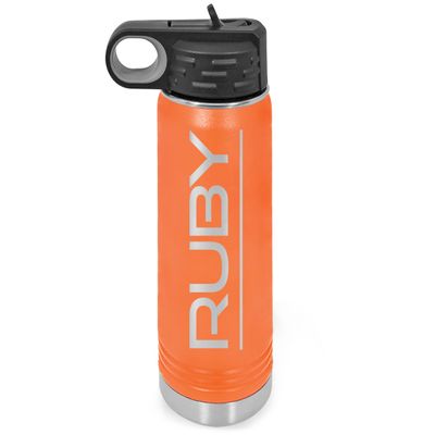 Personalized Water Bottles/Straw Vacuum Insulated Water Bottle Stainless Steel Sports Water Bottle 40 oz Orange