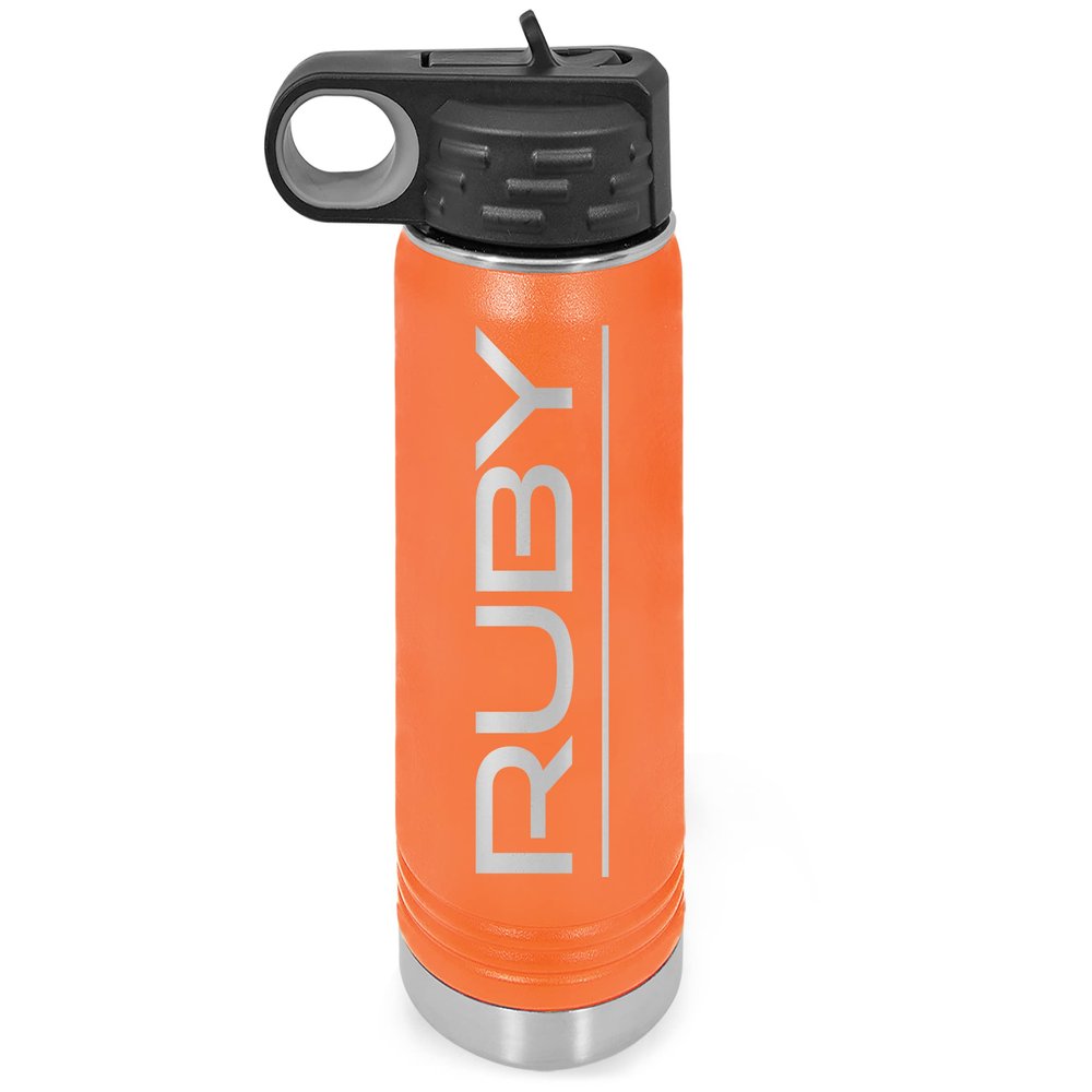 Personalized Water Bottles/Straw Vacuum Insulated Water Bottle Stainless Steel Sports Water Bottle 40 oz Orange