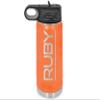Personalized Water Bottles/Straw Vacuum Insulated Water Bottle Stainless Steel Sports Water Bottle 40 oz Orange view 1