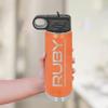 Personalized Water Bottles/Straw Vacuum Insulated Water Bottle Stainless Steel Sports Water Bottle 40 oz Orange view 3