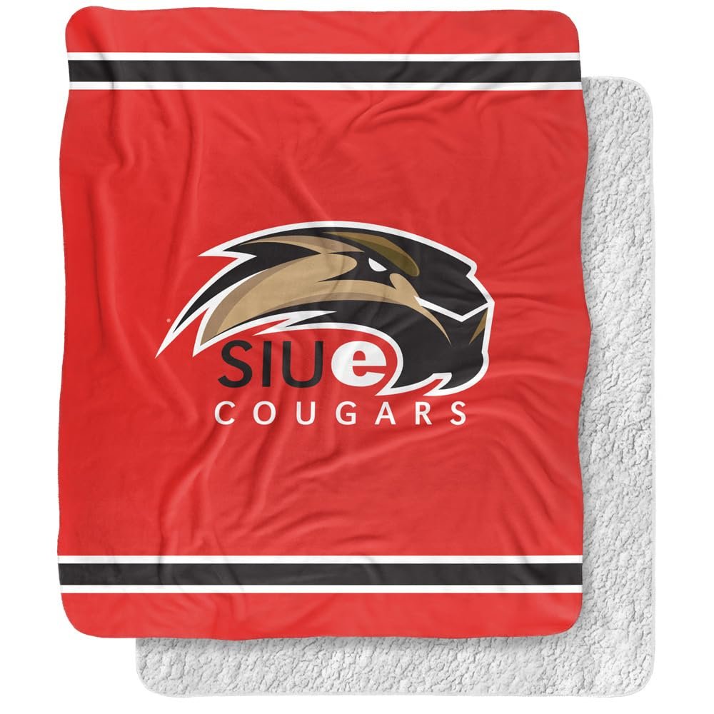 Southern Illinois University Edwardsville Blanket, 50"x60" Primary Logo Silky Touch Sherpa Back Super Soft Throw Blanket