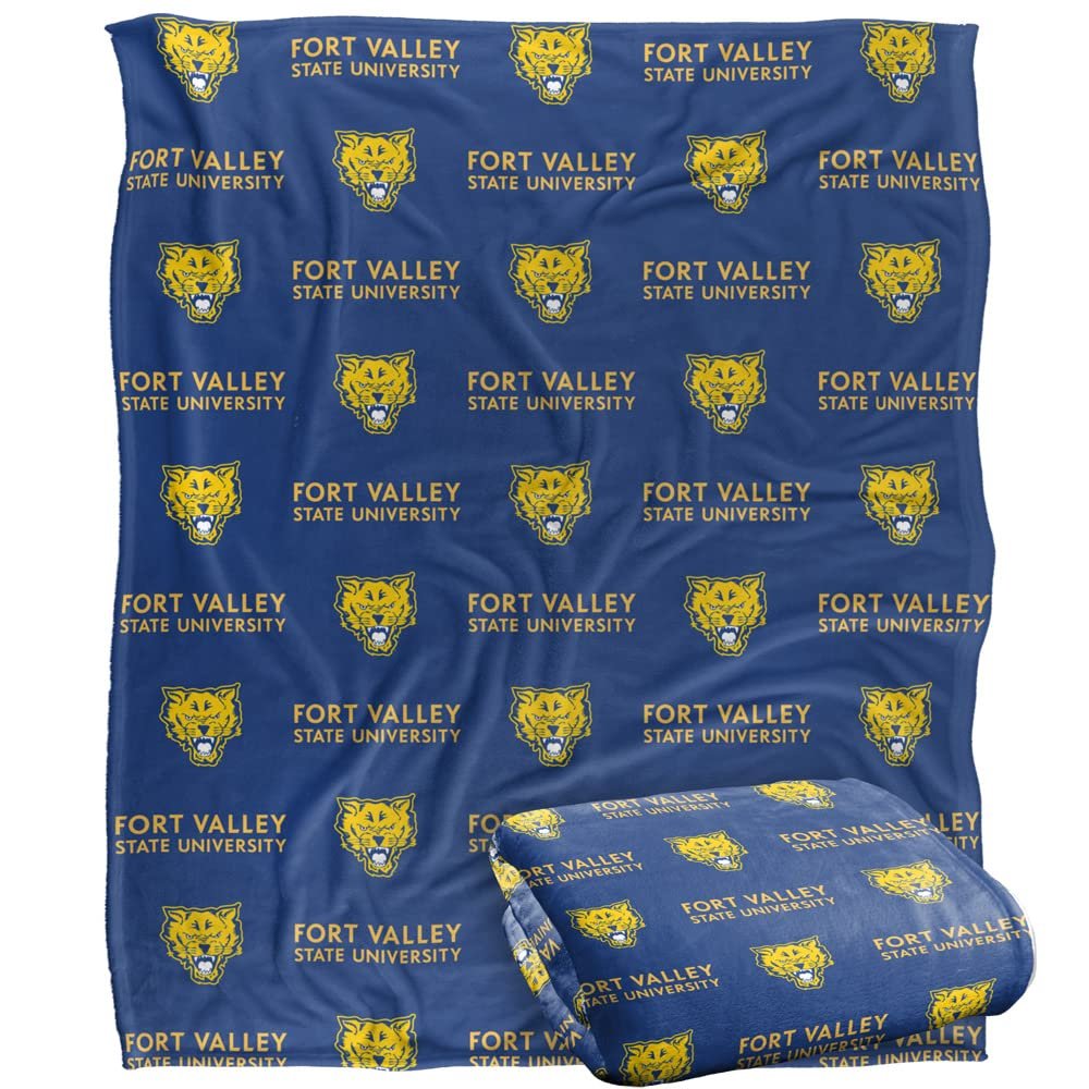 Fort Valley State University Blanket, 50"x60" Logo Pattern Silky Touch Super Soft Throw Blanket