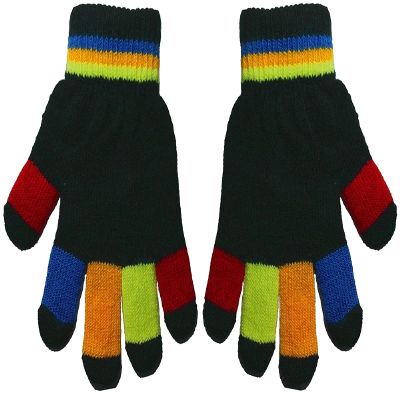 Magic Kids Multicoloured Gloves in Black, size: One Size