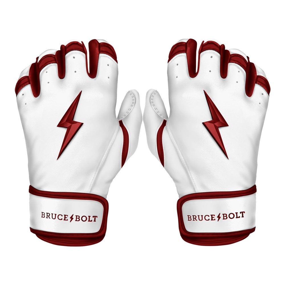 BRUCE BOLT Chrome Series Short Cuff Maroon Batting Glove - Maroon XXLarge