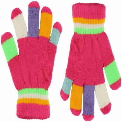 Magic Kids Multicoloured Gloves in Pink, size: One Size