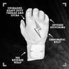 BRUCE BOLT Chrome Series Long Cuff White Batting Glove - White Youth Small view 2