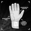 BRUCE BOLT Chrome Series Long Cuff White Batting Glove - White Youth Small view 3
