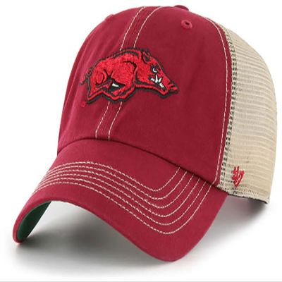 47 Arkansas Razorbacks Mens Womens Trawler Clean Up Adjustable Snapback Dark Red Team Color Logo Hat