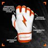 BRUCE BOLT Chrome Series Short Cuff Orange Batting Glove - Orange XXLarge view 2