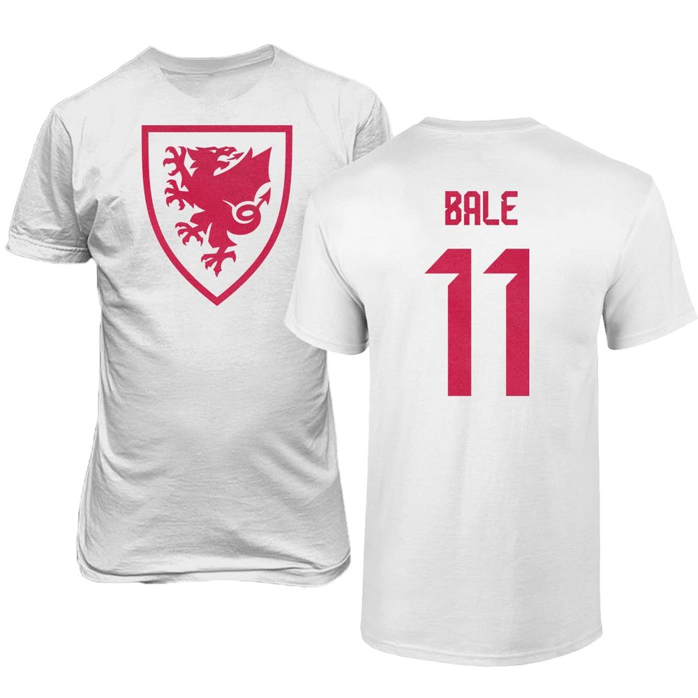 FLAURA Wales Soccer #11 Bale World Football Fans Adult Unisex T-Shirt (White, 3X-Large)