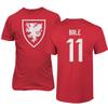 Wales Soccer #11 Bale World Football Fans Adult Unisex T-Shirt (Red, 4X-Large) view 1