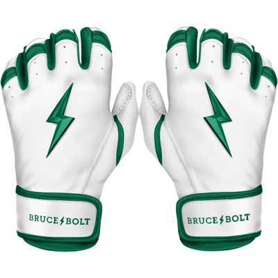 BRUCE BOLT Chrome Series Short Cuff Green Batting Glove - Green XXLarge