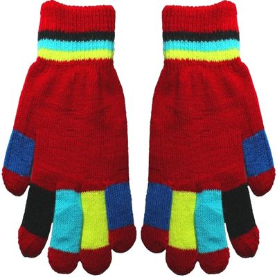 Magic Kids Multicoloured Gloves in Red, size: One Size