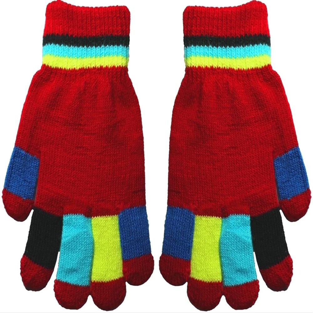 Magic Kids Multicoloured Gloves in Red, size: One Size
