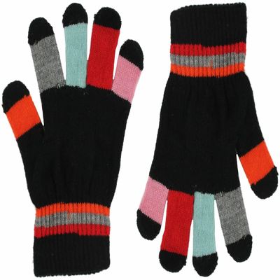 Magic Kids Multicoloured Gloves in Black 2, size: One Size
