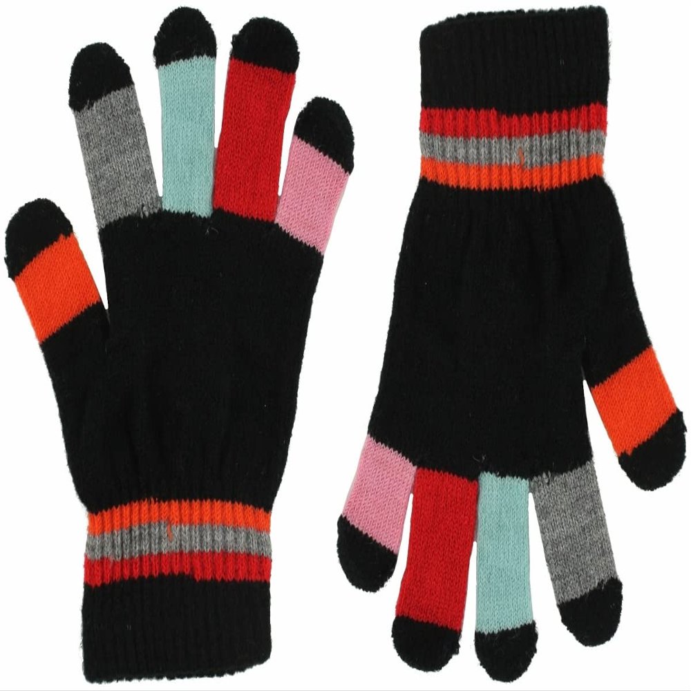Magic Kids Multicoloured Gloves in Black 2, size: One Size