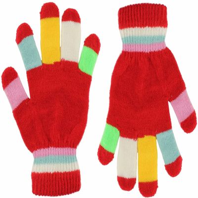 Magic Kids Multicoloured Gloves in Red 2, size: One Size