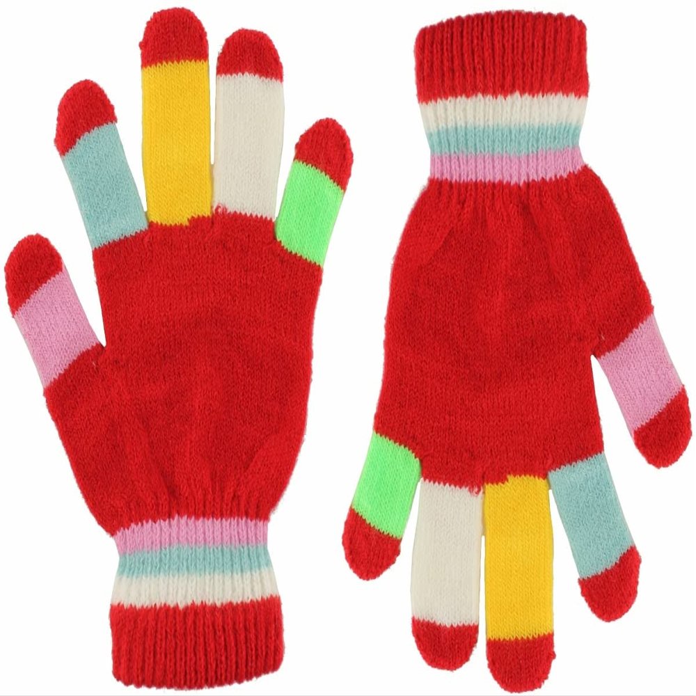 Magic Kids Multicoloured Gloves in Red 2, size: One Size