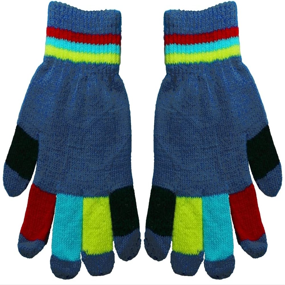 Magic Kids Multicoloured Gloves in Blue, size: One Size