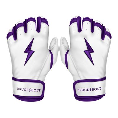BRUCE BOLT Chrome Series Short Cuff Purple Batting Glove - Purple XXLarge