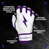 BRUCE BOLT Chrome Series Short Cuff Purple Batting Glove - Purple XXLarge view 2
