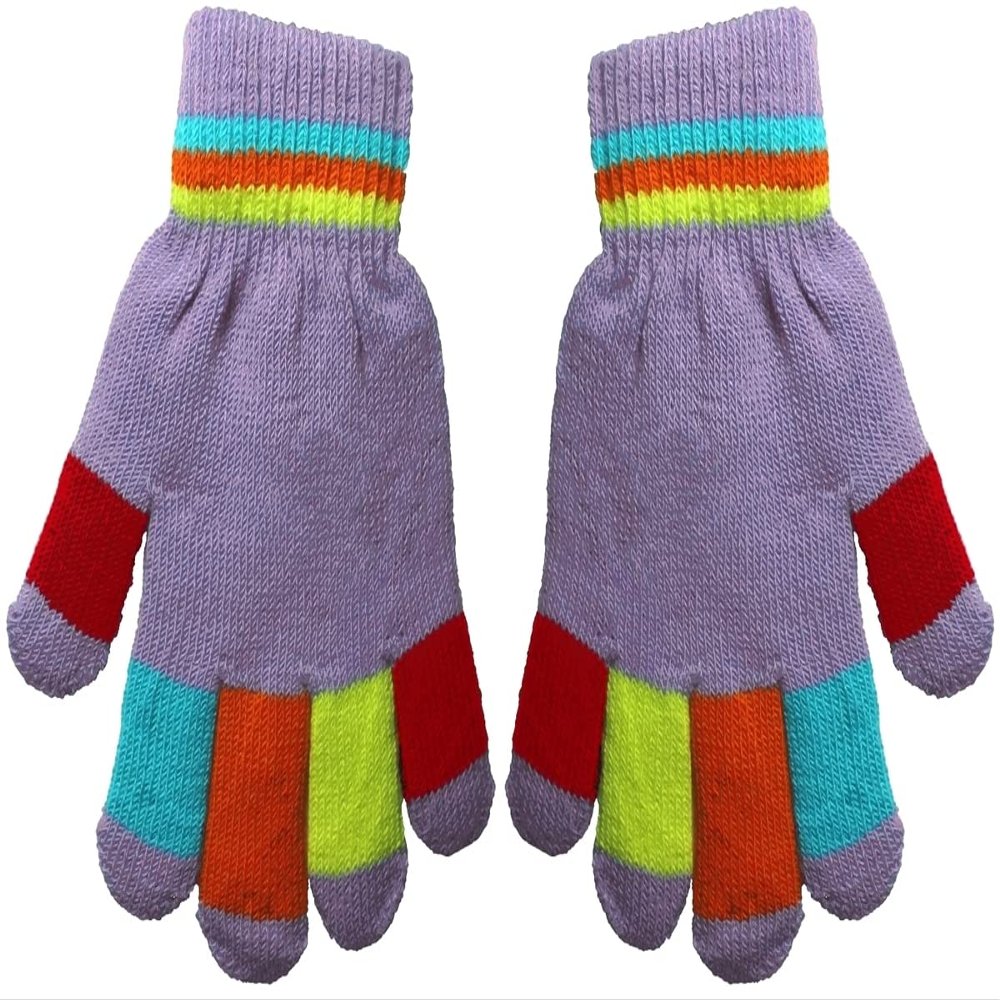 Magic Kids Multicoloured Gloves in Lilac, size: One Size