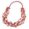 Avalaya Long Multistrand Red Shell/Glass Bead Necklace - 76cm L view 3
