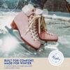 Riedell Ember Recreational Ice Skates for Women and Men - Comfortable Suede Leather Figure Skates with Lightweight PVC Outsoles and Fold-Over Collars - Blush - 8 view 3